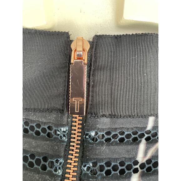 Ted Baker Orella Skirt Black Ribbon Floral Print Size 1 (or US size 4) - Picture 9 of 9